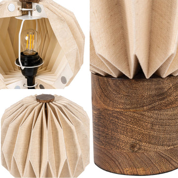 Quincy 11" Modern Minimalist Paper Pleated Orb Accent LED Table Lamp